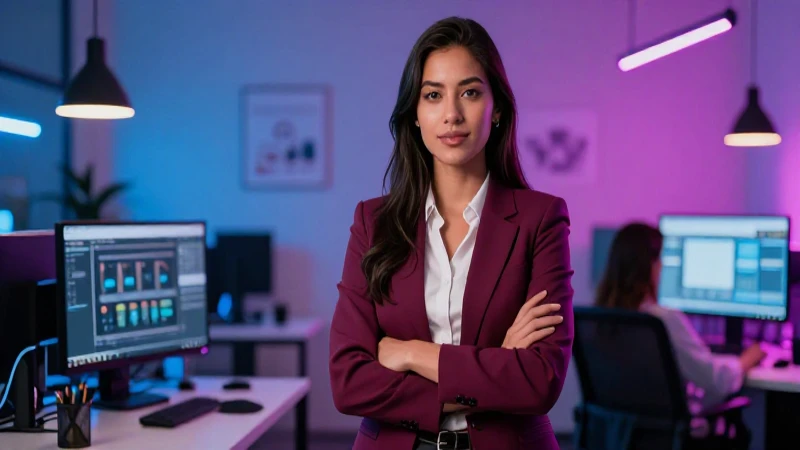 Joven profesional mexicano ambicioso en alta tecnología