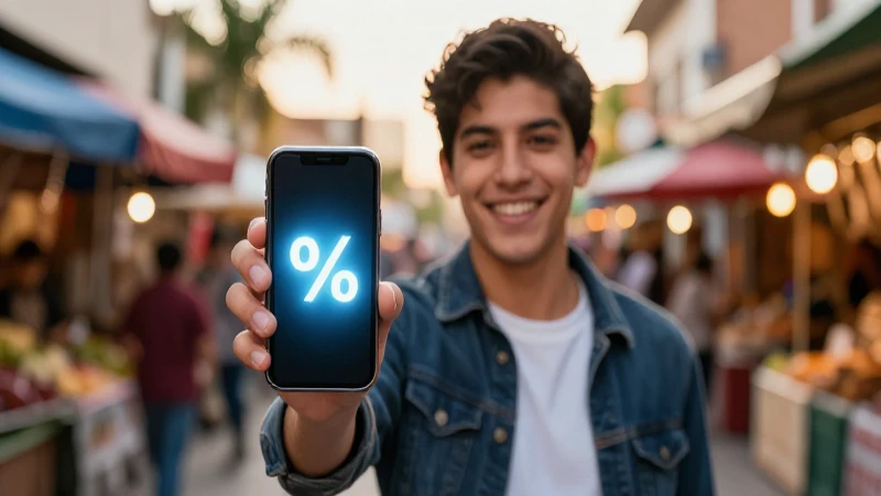Joven mexicano con descuento en smartphone