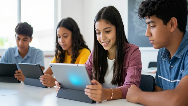 Estudiantes mexicanos aprendiendo en aula moderna