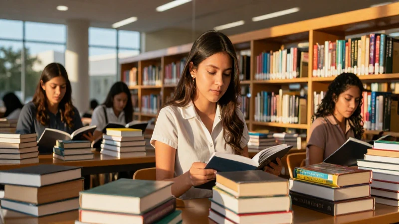 Éxito académico en vibrante biblioteca mexicana