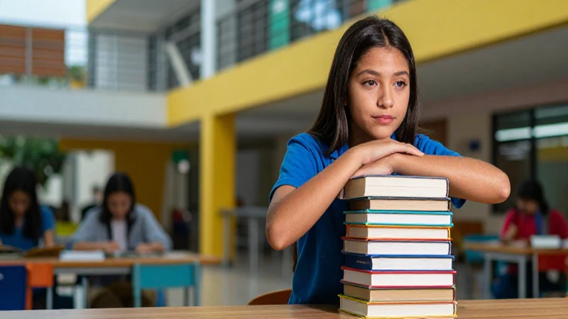Estudiante mexicano con libros en un campus moderno