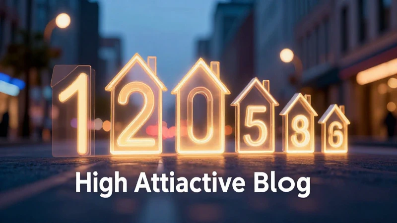 Portada de blog atractiva con números brillantes al anochecer