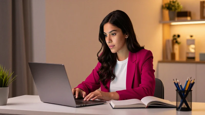 Estudiante mexicano estudiando online con laptop moderna
