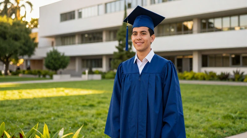 Estudiante mexicano triunfa con toga en campus moderno