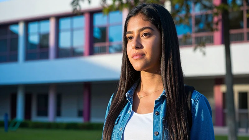 Estudiante mexicana atractivo en campus universitario