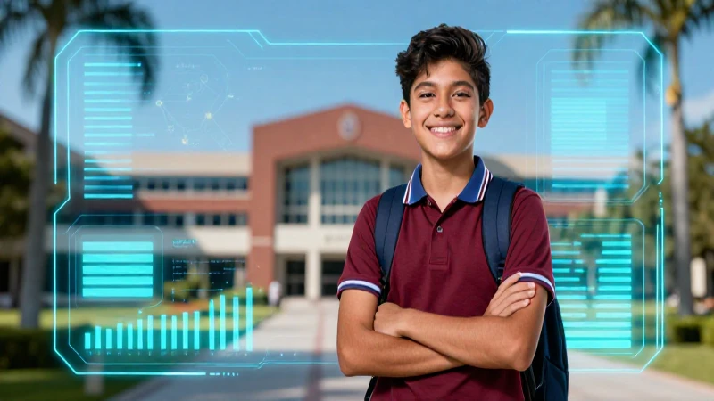 Joven mexicano confiado en campus moderno