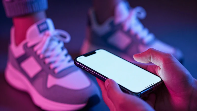 Zapatillas modernas, móvil brillante, estilo dinámico y vibrante