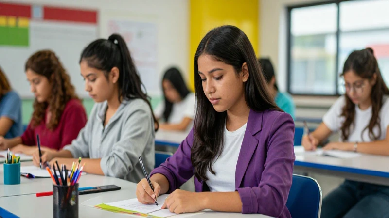 Estudiante mexicano joven en taller vibrante
