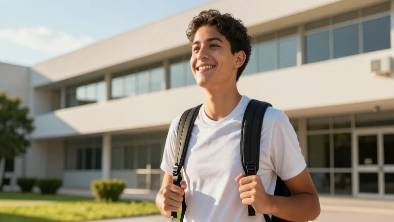 Estudiante mexicano brillante en luz dorada