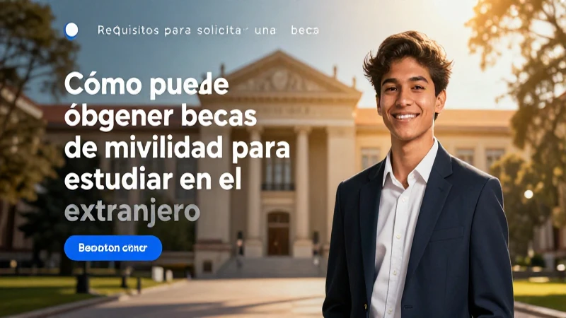 Ilustración de estudiante mexicano buscando becas internacionales