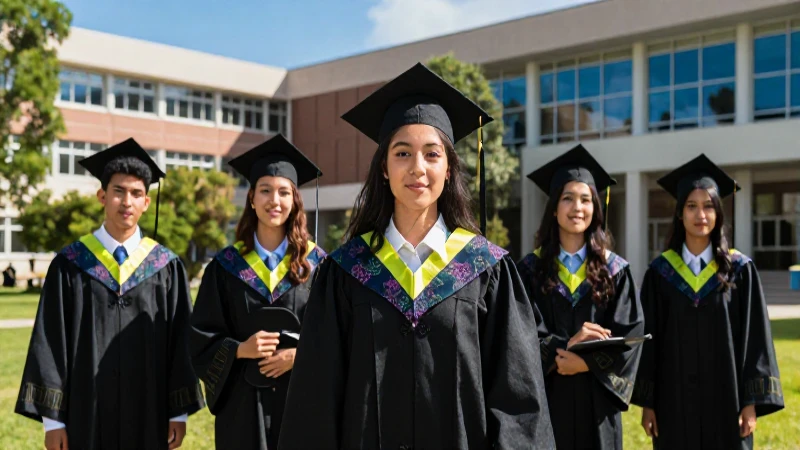 Estudiantes mexicanos celebrando su graduación