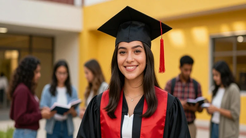 Retrato exitoso de estudiante mexicano en ambiente académico moderno