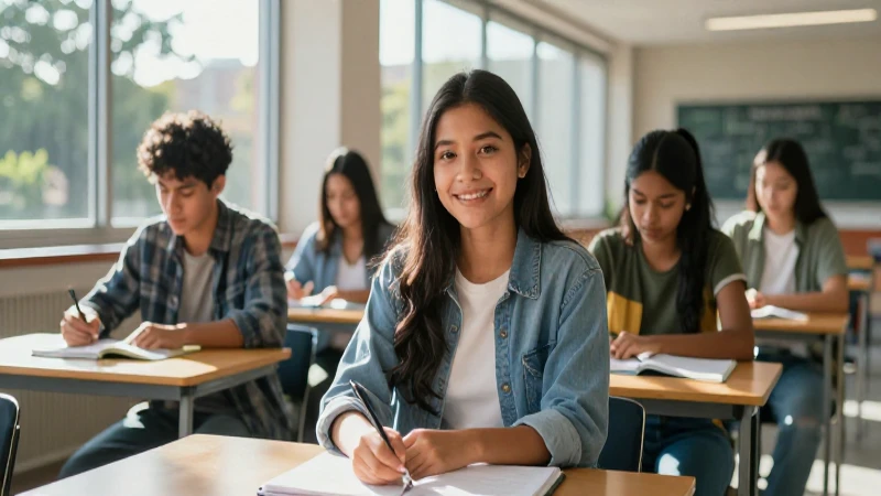 Joven mexicano brillante en universidad inspiradora