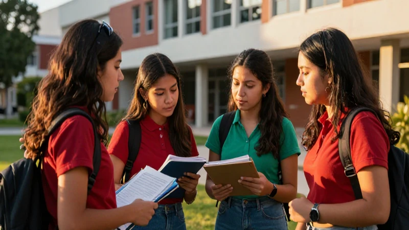 Estudiantes mexicanos colaboran en campus universitario moderno