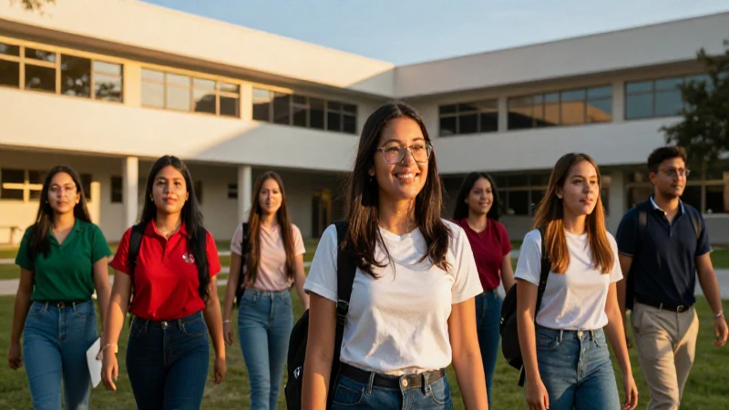 Estudiantes mexicanos exitosos en campus moderno