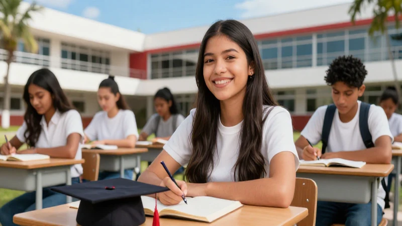 Joven mexicana exitosa en moderno campus