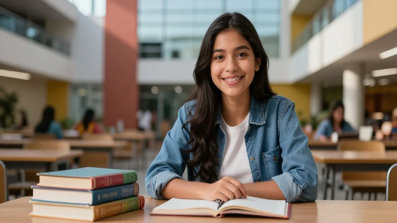 Estudiante joven sonríe en campus universitario