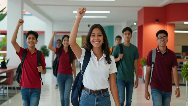 Estudiantes mexicanos exitosos en campus moderno