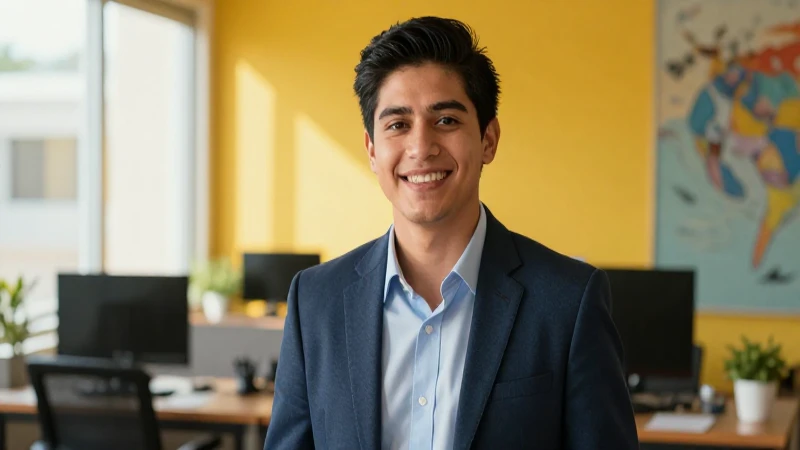 Retrato vibrante de profesional mexicano en oficina