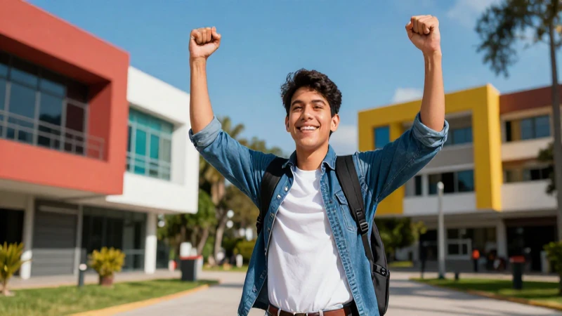 Joven mexicano triunfa en campus universitario moderno