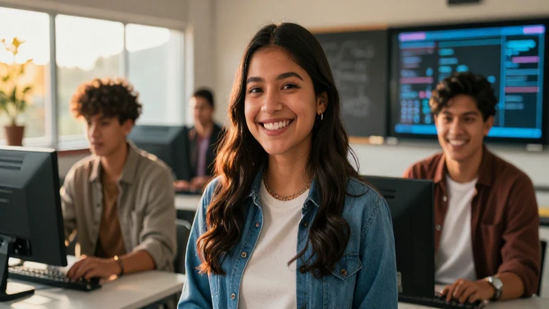 Éxito estudiantil en aula tecnológica