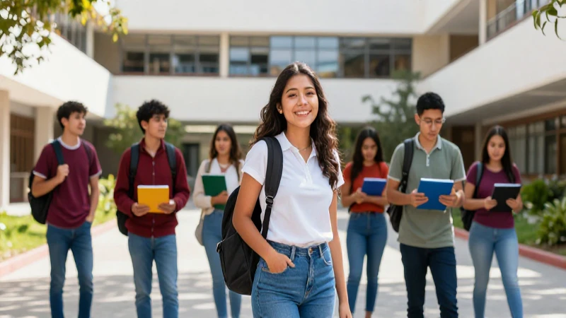 Jóvenes universitarios mexicanos dinámicos y vibrantes