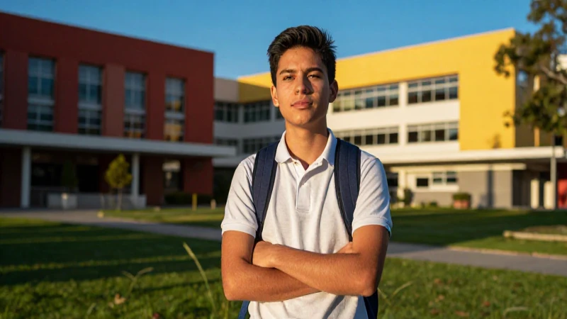 Éxito universitario en campus vibrante y aspiracional