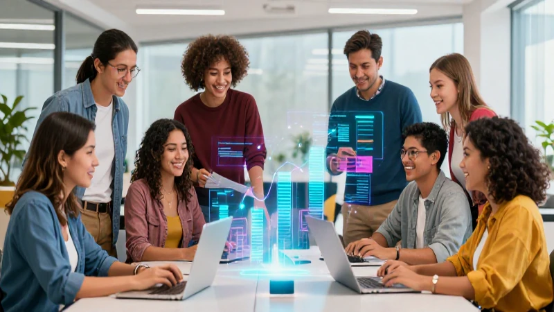 Jóvenes mexicanos colaboran en una startup vibrante