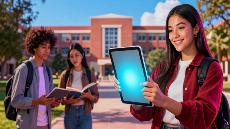 Estudiante mexicano moderno en campus vibrante