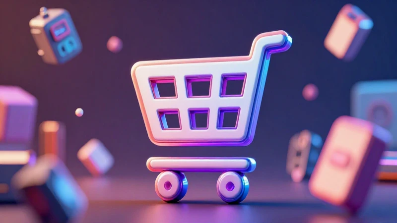 Portada de blog vibrante con íconos de compra
