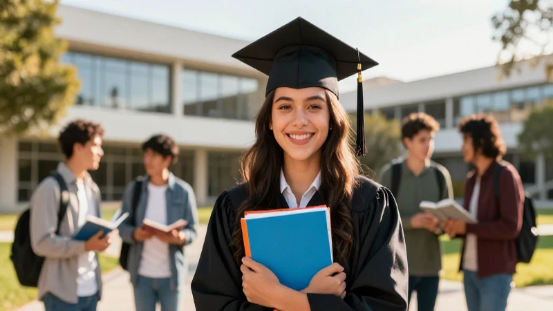 Radiante retrato de joven mexicana graduada