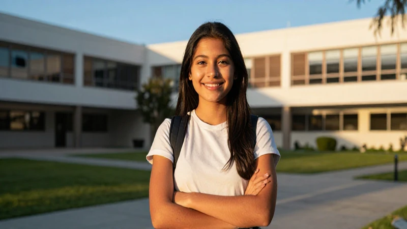 Retrato vibrante de estudiante mexicano sonriente