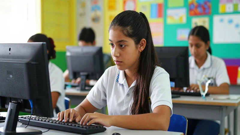 Joven estudiante mexicano en aula técnica vibrante