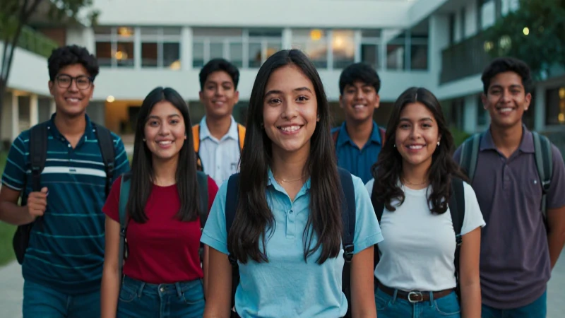 Estudiantes mexicanos universitarios aspirando al éxito