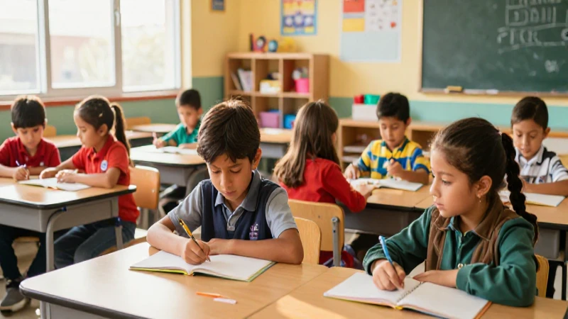 Niños mexicanos aprenden en un aula moderna y luminosa