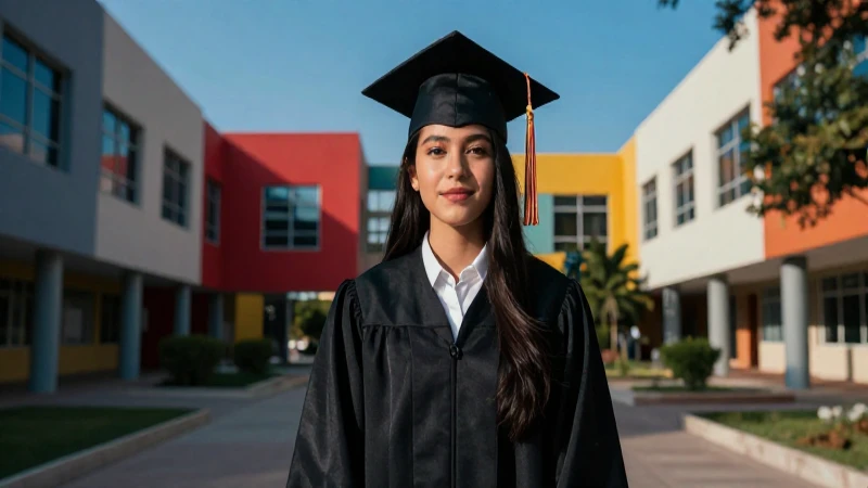 Estudiante mexicano universitario con graduación