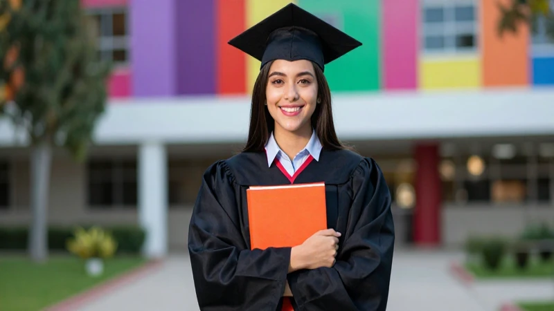Joven estudiante mexicano en campus universitario vibrante