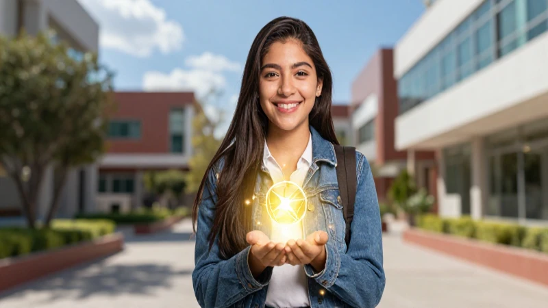Estudiante feliz y brillante en Bucareli
