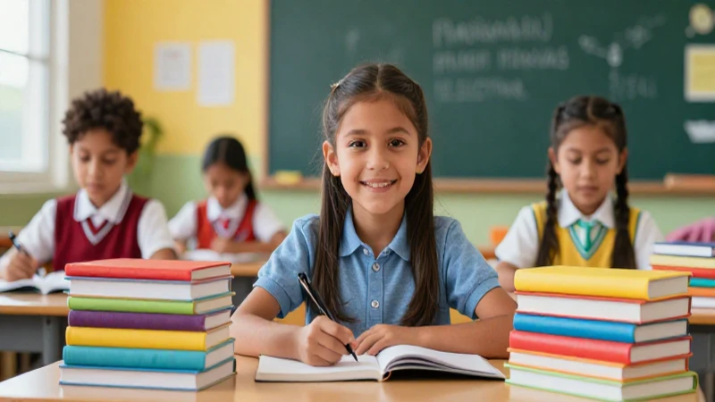 Estudiante mexicano sonriente en aula vibrante