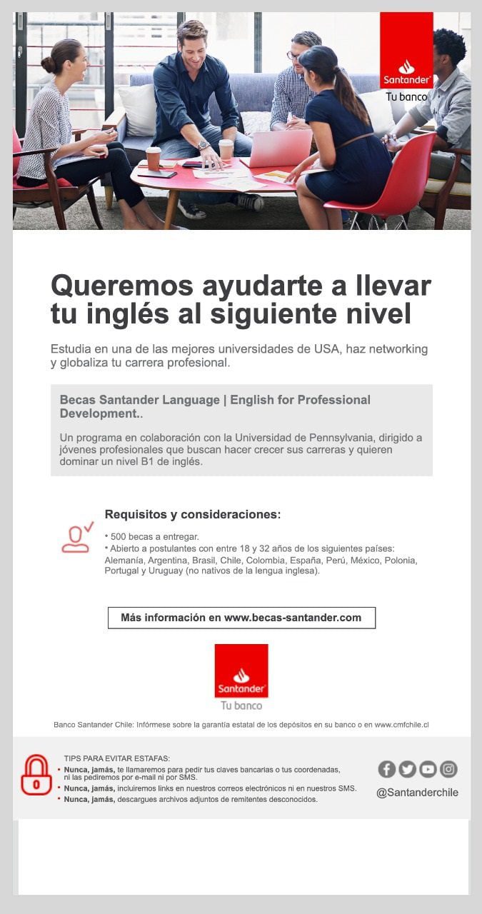 Guía para solicitar becas de Santander para estudiar inglés