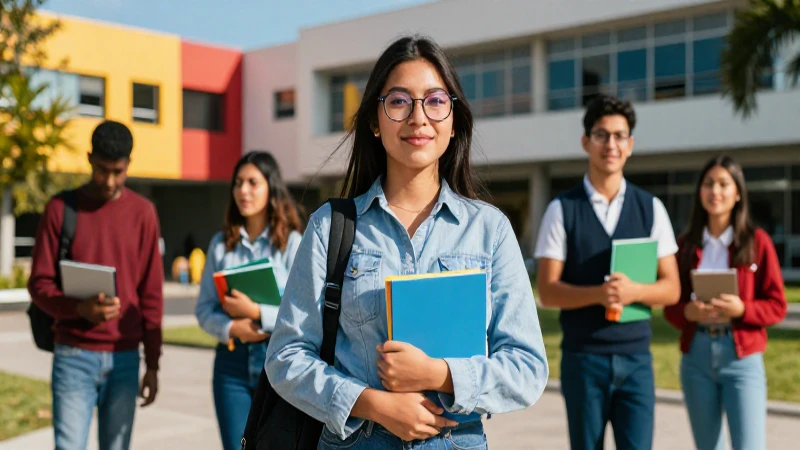 Estudiante mexicano triunfa en campus moderno y vibrante