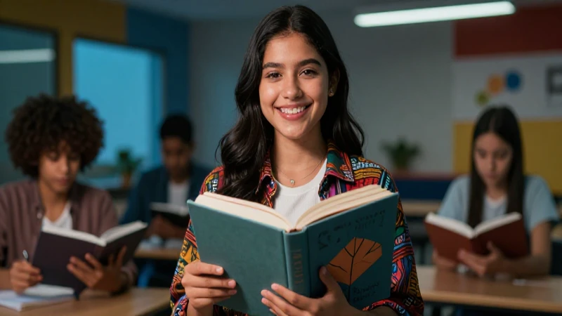 Estudiante mexicano sonriente en ambiente académico