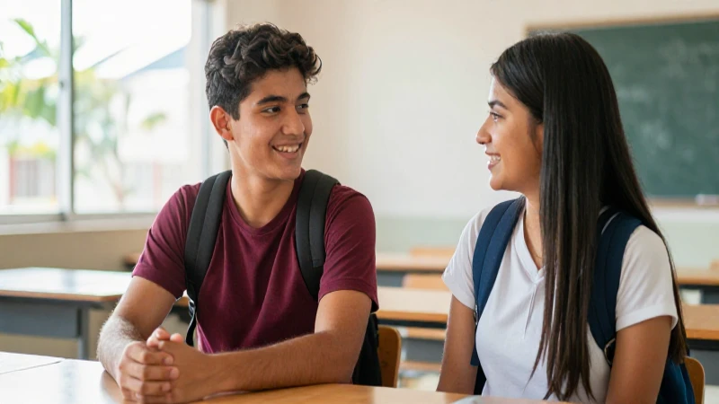 Estudiantes mexicanos sonrientes en ambiente académico