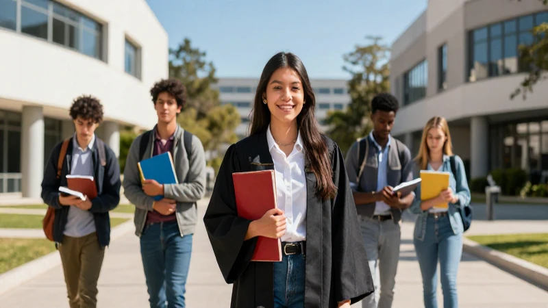 Estudiante mexicano sonriente en campus universitario