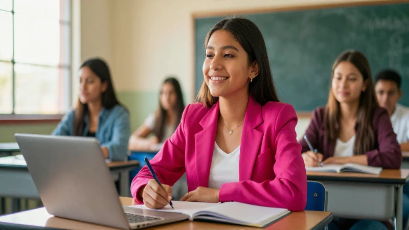 Estudiante mexicano exitoso en clase moderna