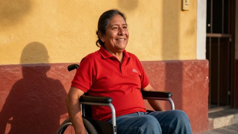 Persona mexicana con discapacidad en luz dorada