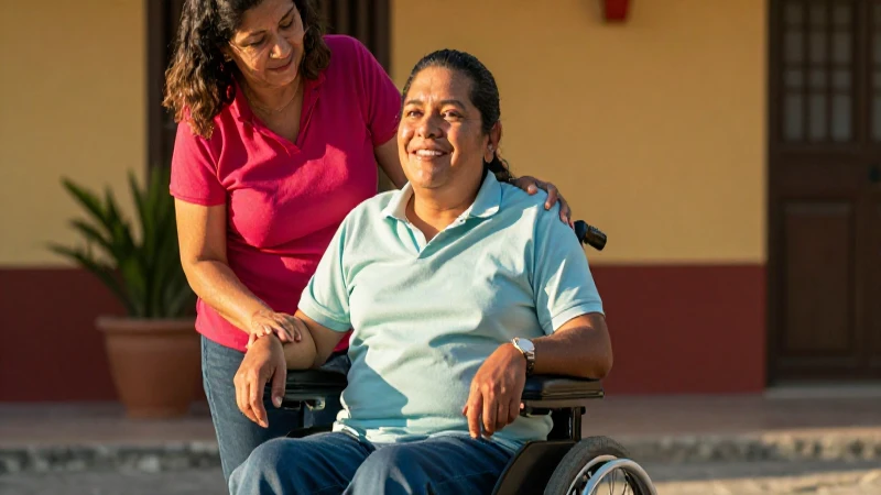 Esperanza mexicana con apoyo familiar cálido