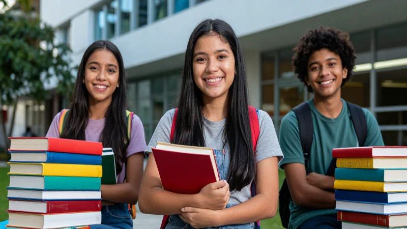Estudiante mexicano alegre en campus universitario moderno