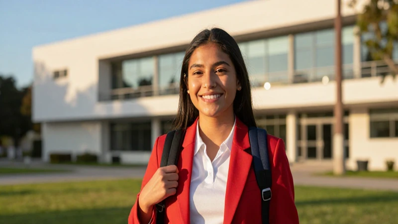 Éxito estudiantil en vibrante universidad moderna