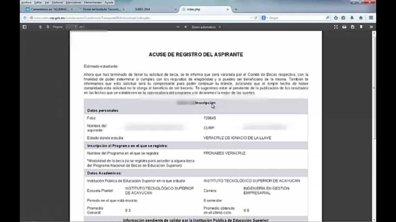 Guía para solicitar una beca de manutención en el programa SUBES